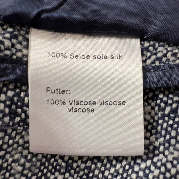 Akris Punto Plus 100% Silk Tweed Blazer Jacket Sz 14 - Picture 9 of 12